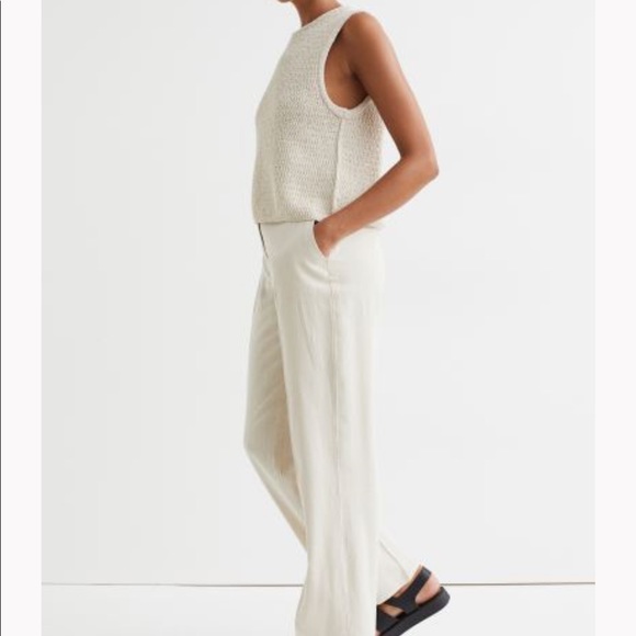 H&M straight leg linen blend pants, size 14 - Picture 7 of 7